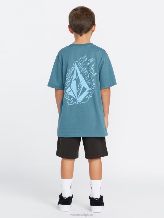 garçons Volcom crête indigo t-shirt à manches courtes iron91 ZJ48F1159