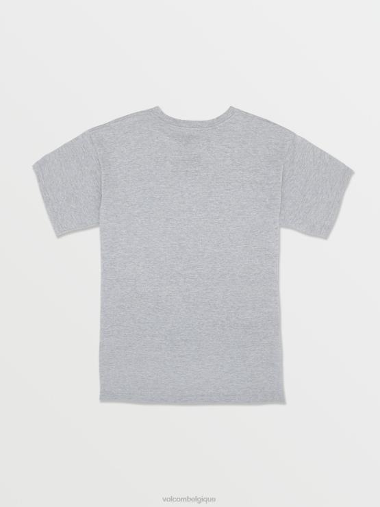 garçons Volcom gris chiné t-shirt à manches courtes en pierre croustillante ZJ48F1120