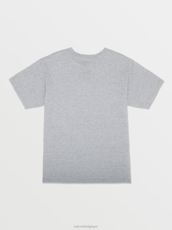 garçons Volcom gris chiné t-shirt à manches courtes en pierre croustillante ZJ48F1136