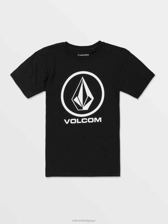garçons Volcom noir t-shirt à manches courtes en pierre croustillante ZJ48F1117