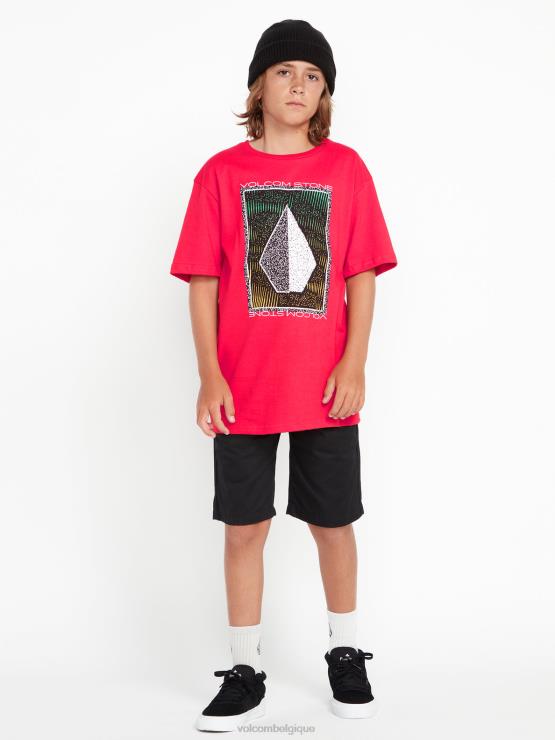 garçons Volcom ruban rouge t-shirt concourse à manches courtes ZJ48F1125