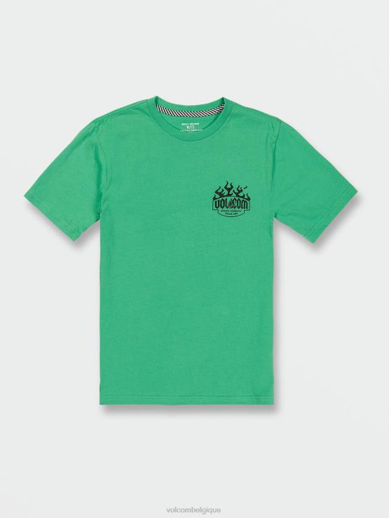 garçons Volcom vert jungle t-shirt à manches courtes chauffant ZJ48F1128