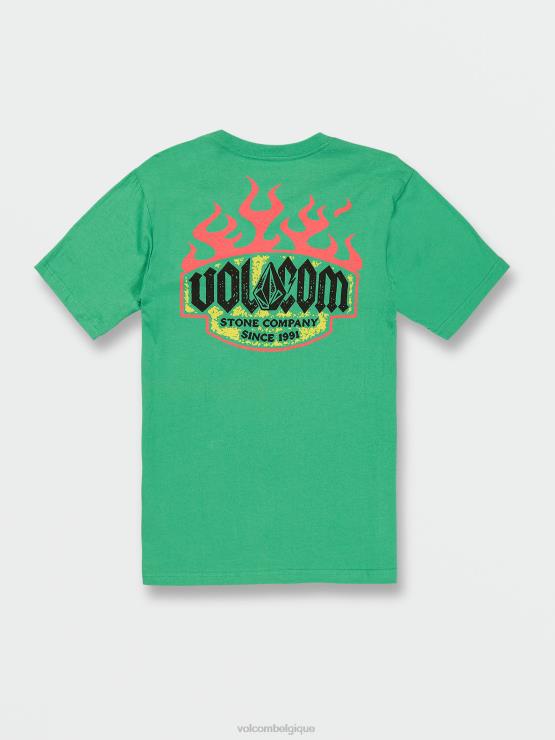 garçons Volcom vert jungle t-shirt à manches courtes chauffant ZJ48F1128