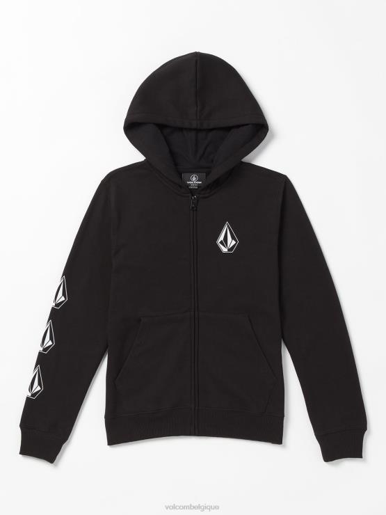 garçons Volcom noir veste zippée iconique en pierre ZJ48F1192
