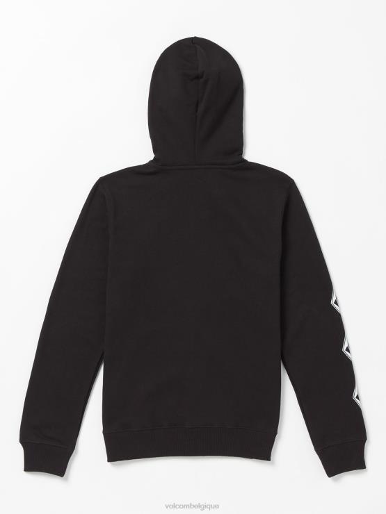 garçons Volcom noir veste zippée iconique en pierre ZJ48F1192