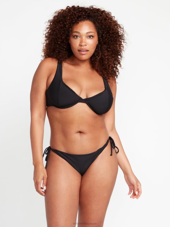 femmes Volcom noir haut de bikini u-wire simplement sans couture ZJ48F1084