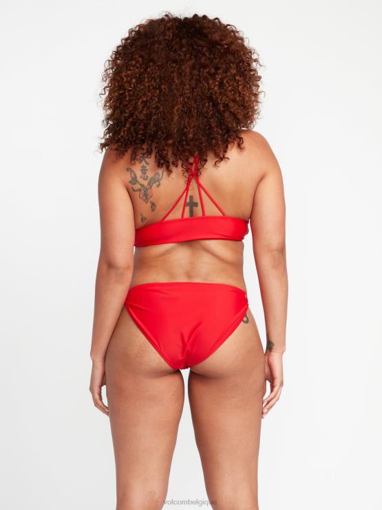 femmes Volcom pomme d\'amour haut de bikini à encolure en v simplement solide ZJ48F1073