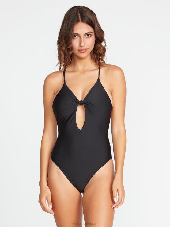femmes Volcom noir une pièce simplement sans couture ZJ48F1091