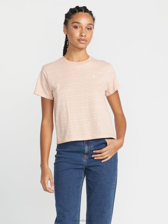 femmes Volcom argile chemise à manches courtes à rayures halite ZJ48F791