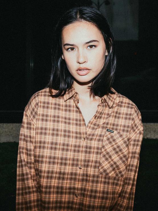 femmes Volcom argile plaid pour te rencontrer chemise à manches longues ZJ48F773