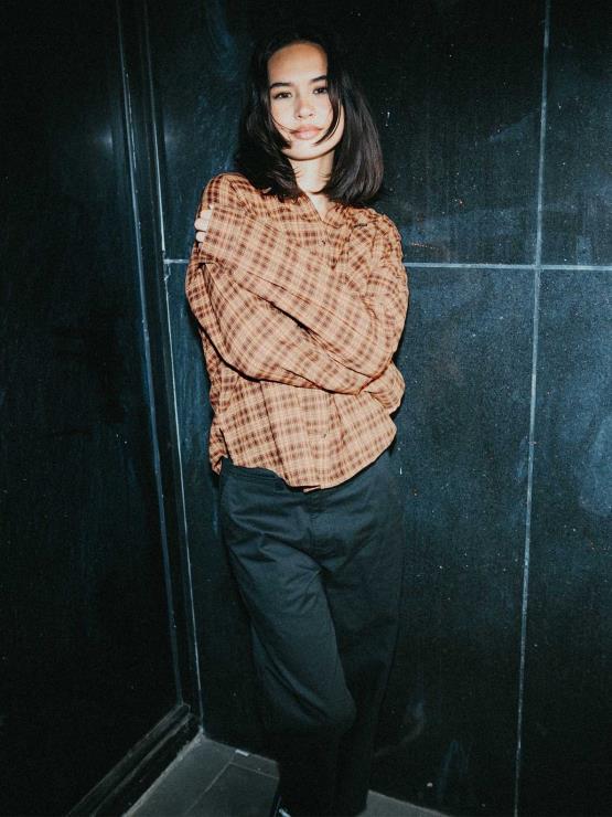 femmes Volcom argile plaid pour te rencontrer chemise à manches longues ZJ48F773