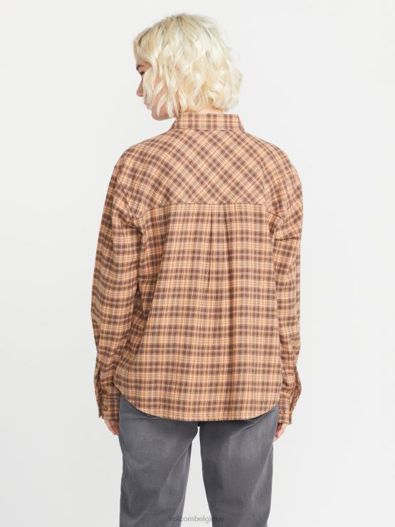 femmes Volcom argile plaid pour te rencontrer chemise à manches longues ZJ48F773