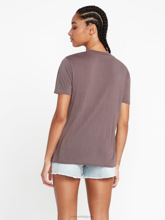 femmes Volcom gris ardoise chemise à manches courtes tern n bern ZJ48F815