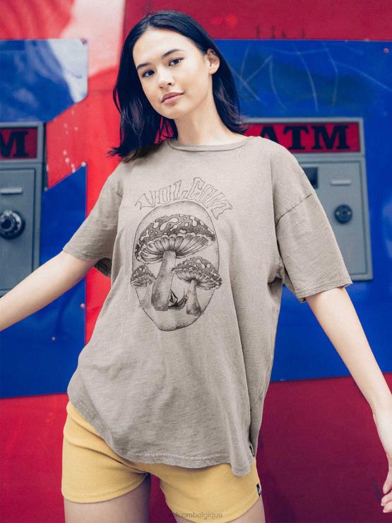 femmes Volcom gris ardoise chemise à manches courtes turnt n burnt ZJ48F786