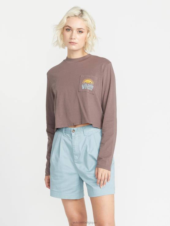 femmes Volcom gris ardoise chemise à manches longues ZJ48F802