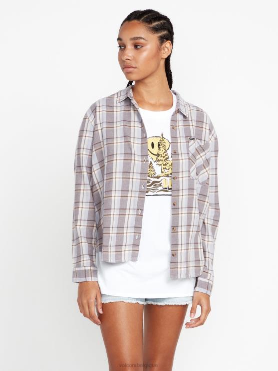femmes Volcom plaid plaid pour te rencontrer chemise à manches longues ZJ48F809