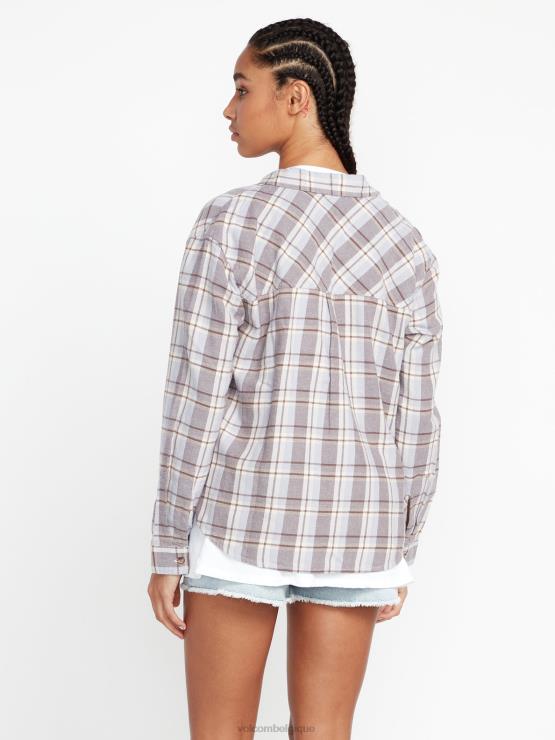 femmes Volcom plaid plaid pour te rencontrer chemise à manches longues ZJ48F809