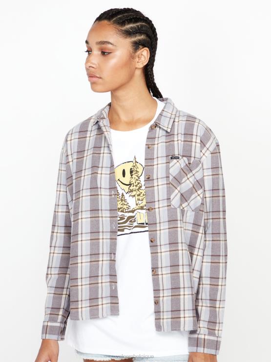 femmes Volcom plaid plaid pour te rencontrer chemise à manches longues ZJ48F809