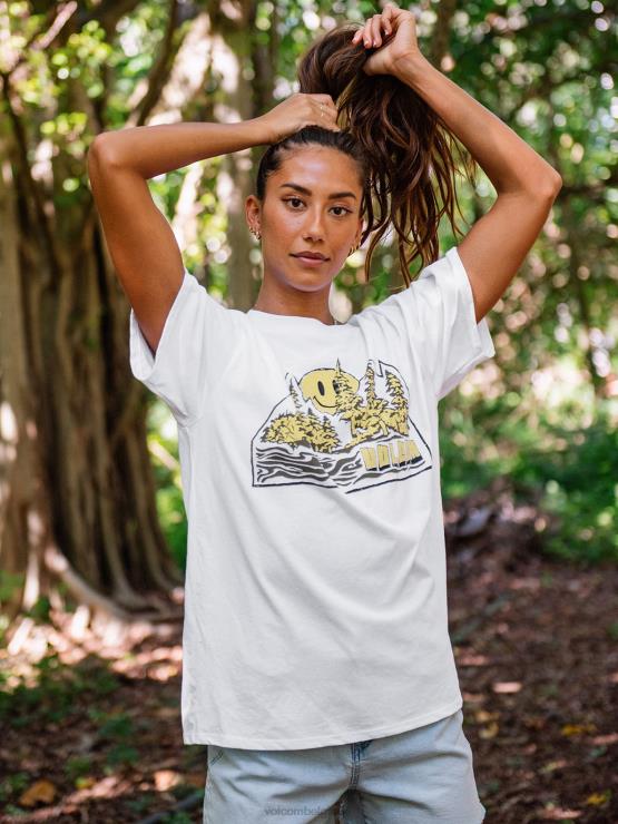 femmes Volcom étoile blanche chemise à manches courtes stone tech ZJ48F806