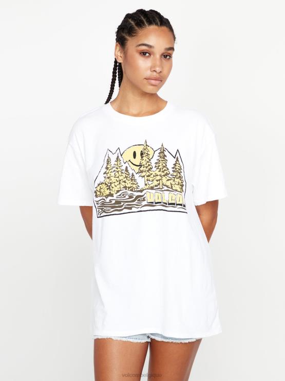 femmes Volcom étoile blanche chemise à manches courtes stone tech ZJ48F806