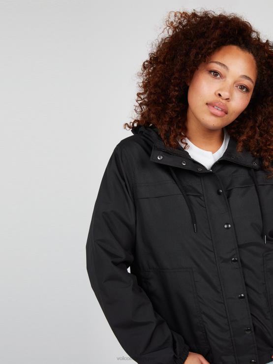 femmes Volcom noir coupe-vent en pierre ennemie grande taille ZJ48F893