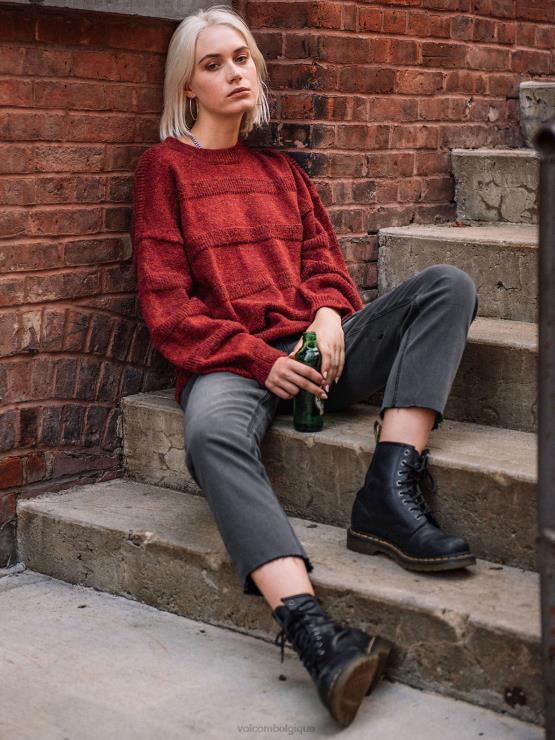 femmes Volcom millésime noir pantalon droit lapidé ZJ48F935