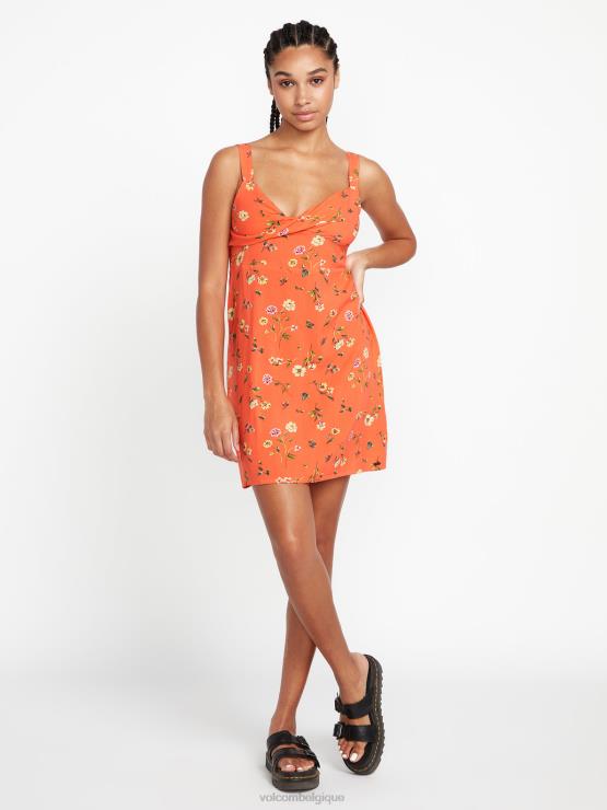 femmes Volcom corail foncé hey budz robe ZJ48F874