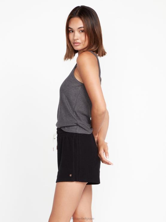 femmes Volcom noir vécu dans un short en polaire lounge ZJ48F968
