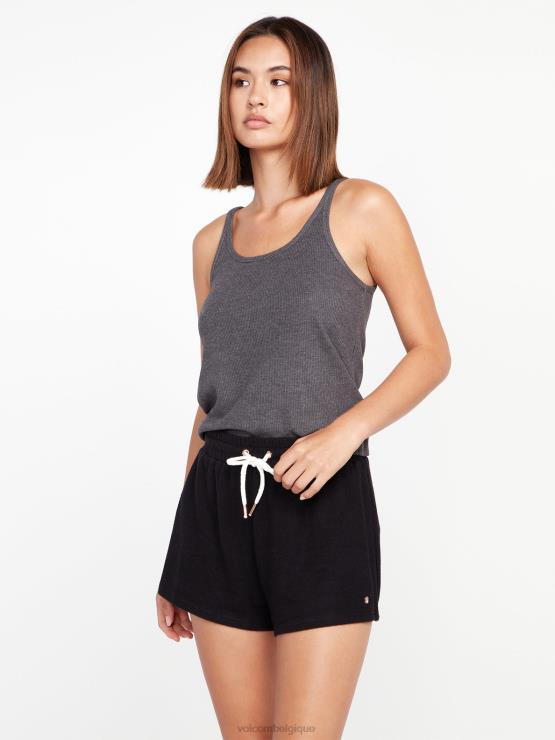 femmes Volcom noir vécu dans un short en polaire lounge ZJ48F968