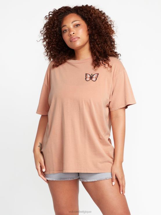 femmes Volcom argile t-shirt à manches courtes jet de pierres ZJ48F810