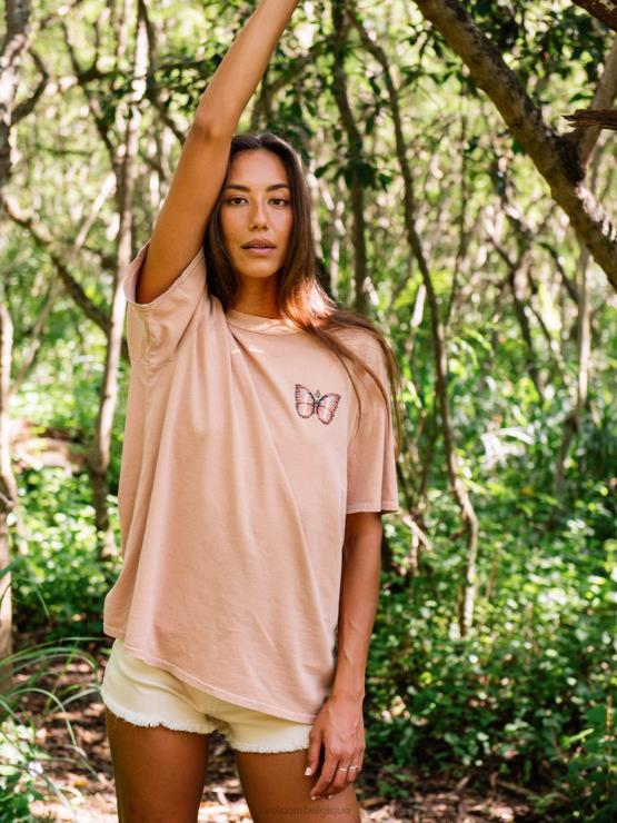 femmes Volcom argile t-shirt à manches courtes jet de pierres ZJ48F810