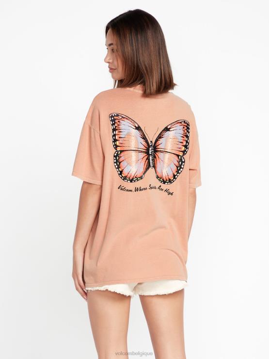 femmes Volcom argile t-shirt à manches courtes jet de pierres ZJ48F810