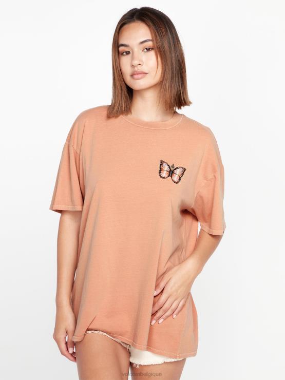 femmes Volcom argile t-shirt à manches courtes jet de pierres ZJ48F810