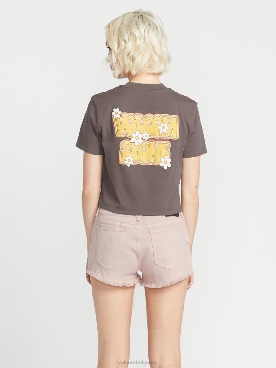 femmes Volcom gris ardoise t-shirt à manches courtes à cadran de poche ZJ48F774