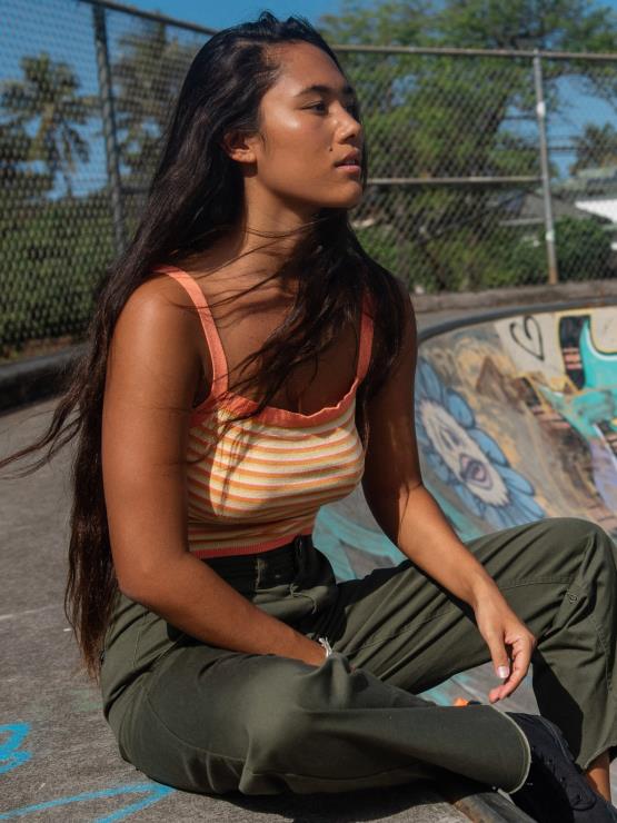 femmes Volcom multi la rayure est un débardeur ZJ48F811