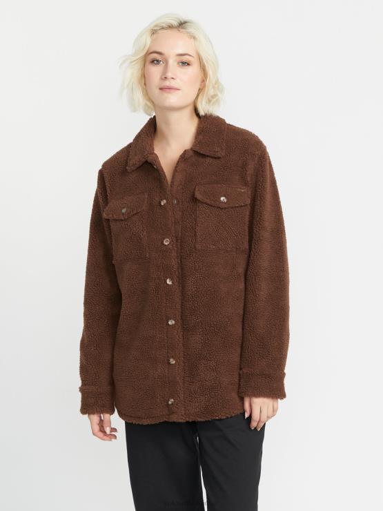 femmes Volcom chocolat veste sherpa silencieuse ZJ48F900