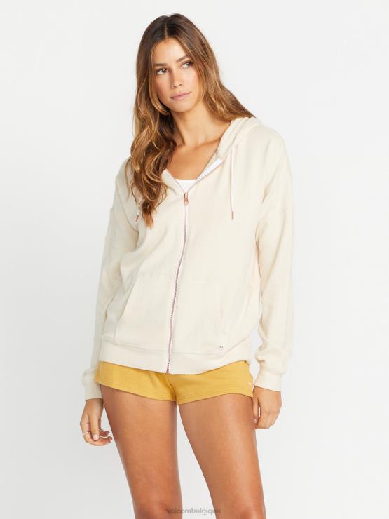 femmes Volcom crème veste zippée living in lounge ZJ48F848
