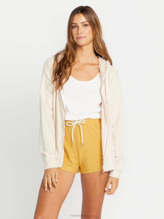 femmes Volcom crème veste zippée living in lounge ZJ48F848