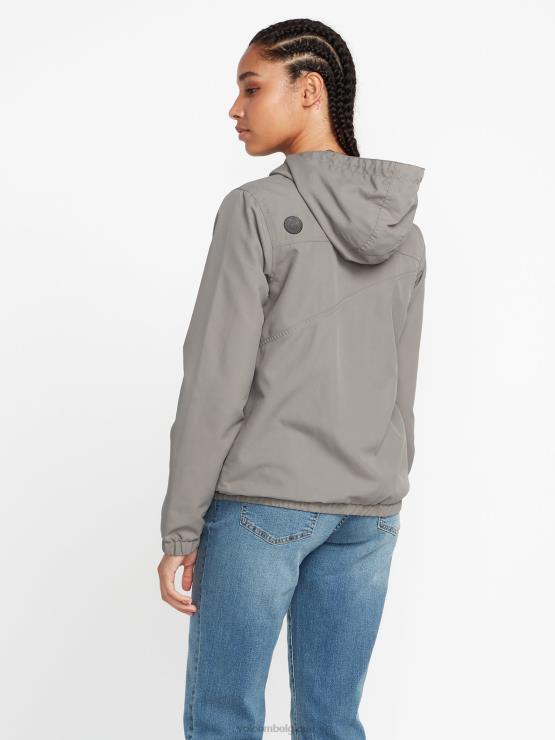 femmes Volcom gris métallisé veste en pierre ennemie ZJ48F905