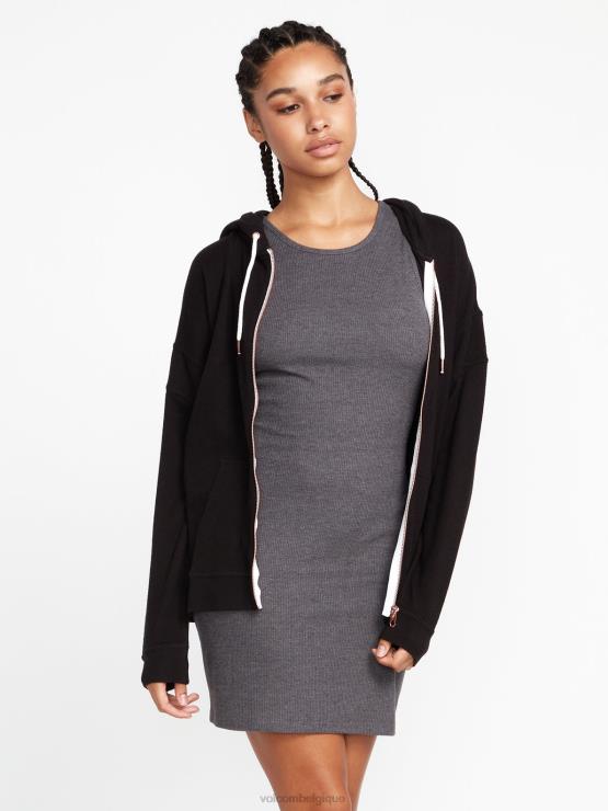 femmes Volcom noir veste zippée living in lounge ZJ48F849