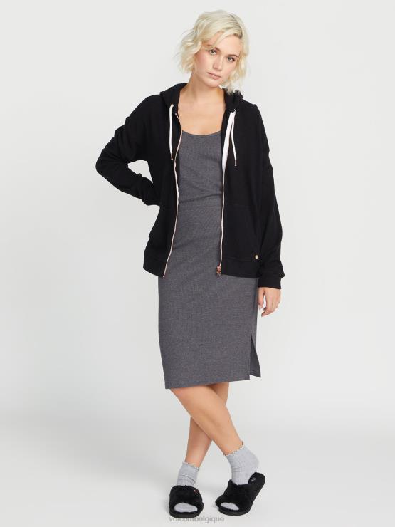 femmes Volcom noir veste zippée living in lounge ZJ48F849