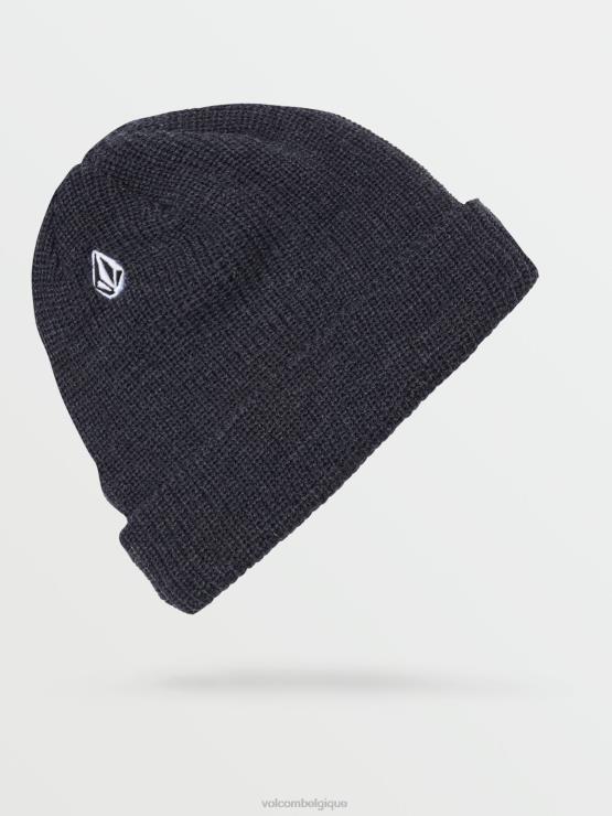 Hommes Volcom bruyère anthracite bonnet en pierre pleine ZJ48F404