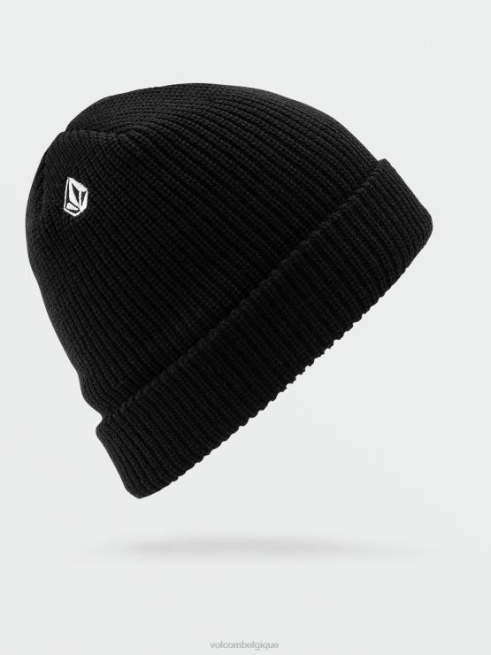 Hommes Volcom noir bonnet en pierre pleine ZJ48F409