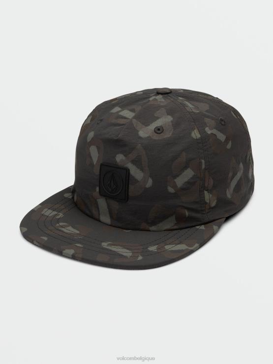 Hommes Volcom noir rincé chapeau ajustable stone trip ZJ48F412