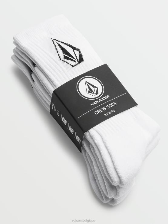 Hommes Volcom blanc Lot de 3 paires de chaussettes Full Stone ZJ48F438