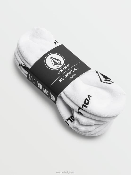 Hommes Volcom blanc Lot de 3 paires de chaussettes en pierre invisibles ZJ48F435