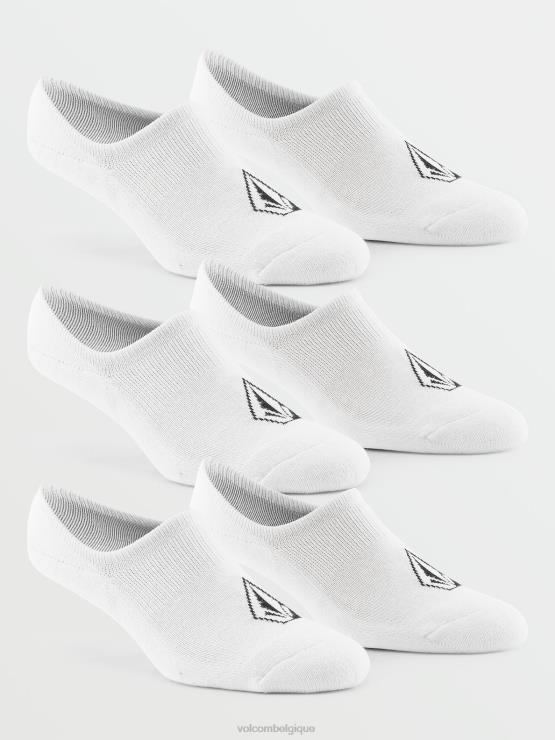 Hommes Volcom blanc Lot de 3 paires de chaussettes en pierre invisibles ZJ48F435