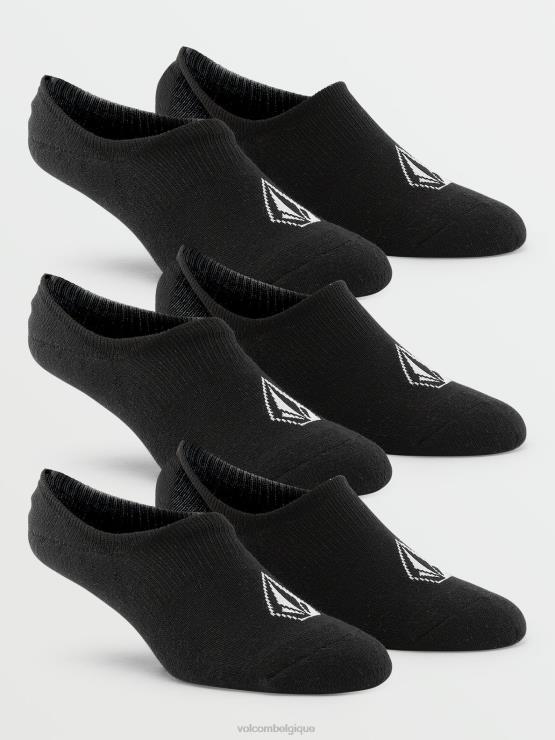 Hommes Volcom noir Lot de 3 paires de chaussettes en pierre invisibles ZJ48F439