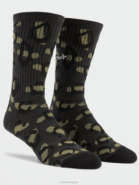 Hommes Volcom noir rincé pistolet chaussettes ZJ48F441