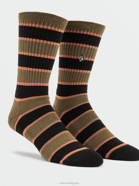 Hommes Volcom vieux Moulin chaussettes à rayures pierreuses ZJ48F443